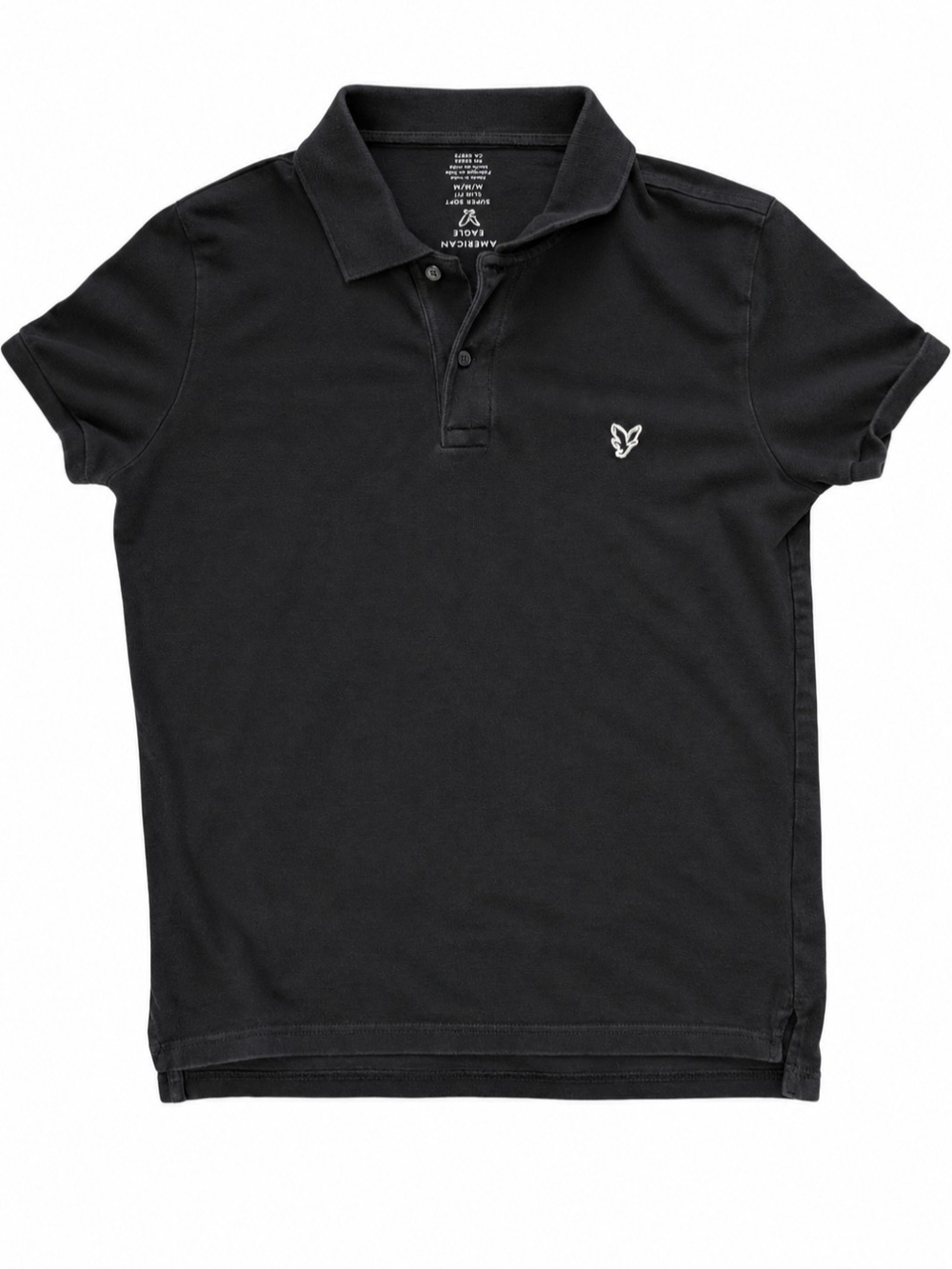 American Eagle Outfitters Black Men’s Polo with Embroidered Logo